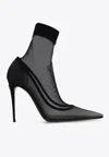 Dolce & Gabbana Kim 105 Sheer Sock Ankle Boots In Black
