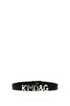Dolce & Gabbana Kim Dolce&gabbana Logo-lettering Leather Belt In Black