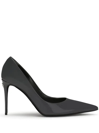 Dolce & Gabbana Black Pointed Pumps With Dg Detail