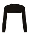 Dolce & Gabbana Black Black Cropped Cardigan In Black
