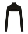 Dolce & Gabbana Viscose-blend Knit Shrug In Black
