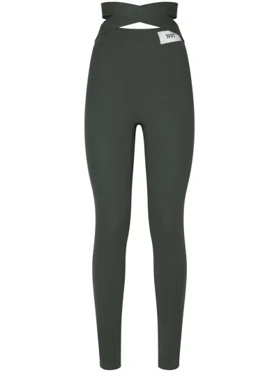 Dolce & Gabbana Kim Dolce&gabbana Crossover-strap Leggings In Black