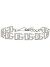 Dolce & Gabbana Logo-lettering Pearl-detail Belt In Silver