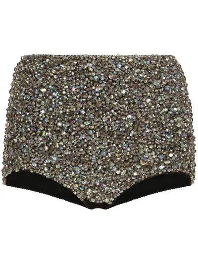 Dolce & Gabbana Shorts Mit Perlen In Silver