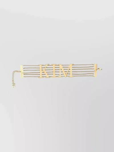 Dolce & Gabbana 'kim' Gold-colored Multi-chain Chocker In Brass Woman In Cream