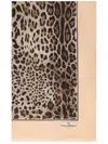 Dolce & Gabbana Leopard Print Scarf In Neutrals