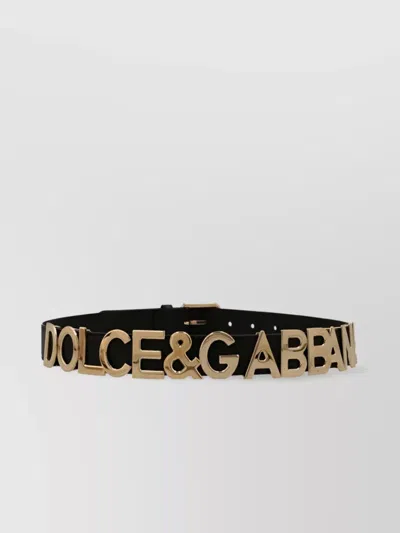 Dolce & Gabbana Kim Dolce&gabbana Logo-plaque Belt In Black