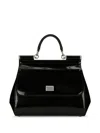 Dolce & Gabbana Sicily Kim Animalier Print Medium Leather Bag In Black