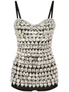 Dolce & Gabbana Silver Crystal Bodysuit In Black