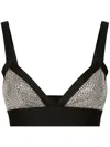 Dolce & Gabbana Rhinestone-embellished Triangle Bra In Black