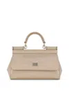 Dolce & Gabbana Small Sicily Tote Bag In Neutrals