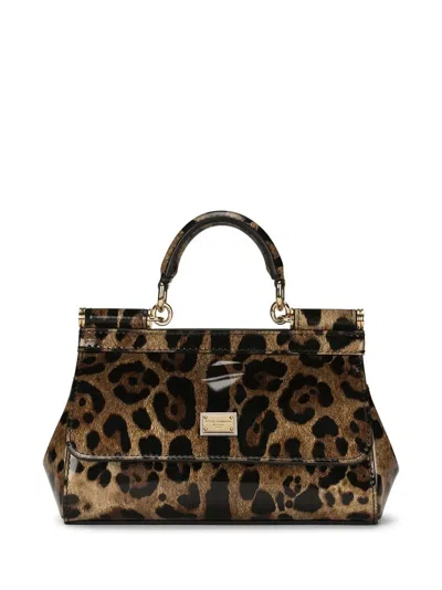 Dolce & Gabbana Kim Dolce&gabbana Small Sicily Top-handle Bag In Brown
