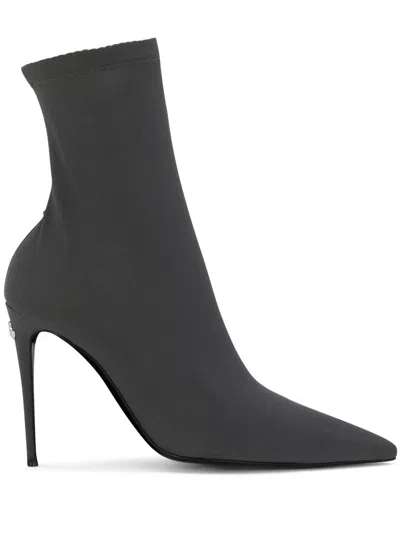 Dolce & Gabbana Kim Dolce&gabbana Sock Ankle Boots In Grey
