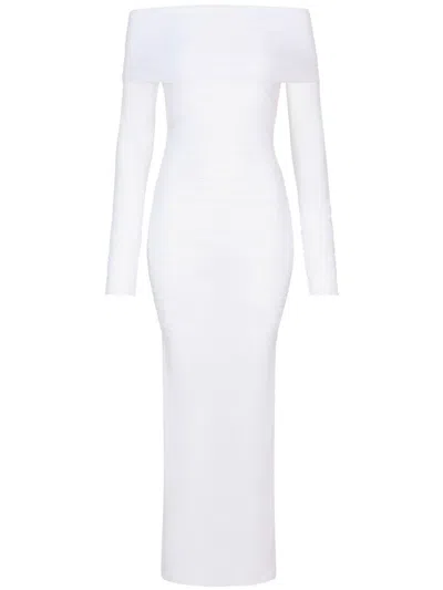 Dolce & Gabbana Schulterfreies Kleid Mit Raffung In White