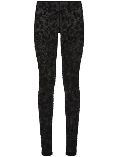 Dolce & Gabbana Leggings Mit Pailletten In Black