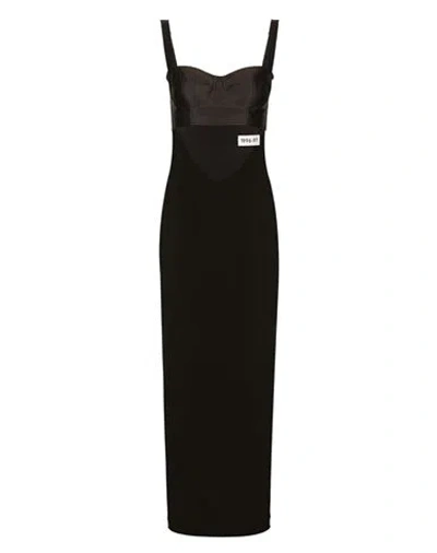 Dolce & Gabbana Kim  Organzine Calf-length Corset Dress Woman Maxi Dress Black Size 1