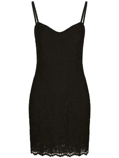 Dolce & Gabbana Kim  Short Lace Dress In Black