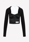 Dolce & Gabbana Layered-shirt Corset In Monochrome