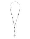 Dolce & Gabbana Brass Rosary With Natural Stones In Silver