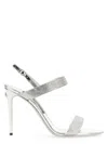 Dolce & Gabbana Embellished Satin Keira Mini Sandals With 10.5 Cm Heel Height In Silver