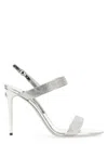 Dolce & Gabbana Embellished Satin Keira Mini Sandals With 10.5 Cm Heel Height In Silver
