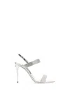 Dolce & Gabbana Embellished Satin Keira Mini Sandals With 10.5 Cm Heel Height In Silver