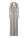 Dolce & Gabbana Silk Georgette Duster Coat In Grey