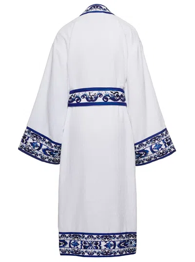 Dolce & Gabbana Kimono-style Cotton Bathrobe In White