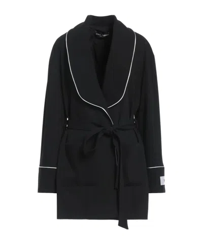 Dolce & Gabbana Kimono-style Long-sleeve Coat In Black