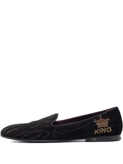 Pre-owned Dolce & Gabbana King Velvet Loafers