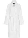 Dolce & Gabbana Terry Cotton Jacquard Bath Robe In White