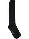Dolce & Gabbana Knee-high Intarsia-knit Logo Socks In Black