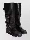 Dolce & Gabbana Black Ankle Boots With Adjustable Buckle Straps And Logo Plaque On The Back In Leather Woman In Black