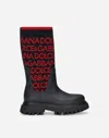 Dolce & Gabbana Knit Boots With Dolce&gabbana Logo In Multicolor