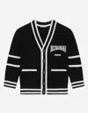 Dolce & Gabbana Black And White Cardigan With Dolce&gabbana Logo In Black