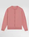 Dolce & Gabbana Knit Cardigan With Logo Buttons In Pink