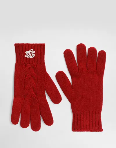Dolce & Gabbana Kids' Knit Gloves In Red