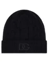 Dolce & Gabbana Logo-embroidered Ribbed-knit Beanie In Blue