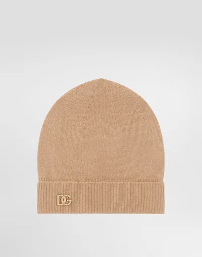 Dolce & Gabbana Knit Hat In Beige