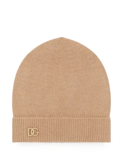 Dolce & Gabbana Knit Hat In Brown