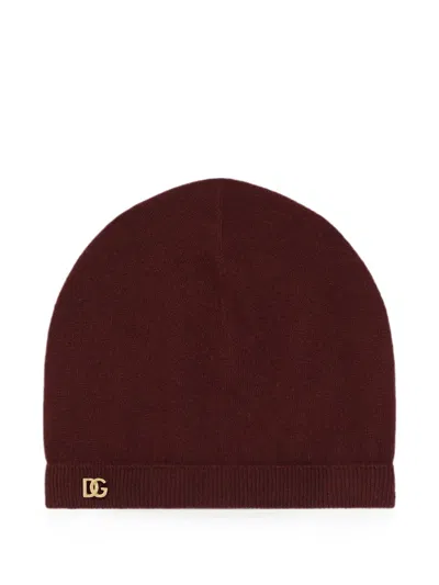 Dolce & Gabbana Knit Hat In Burgundy