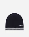 Dolce & Gabbana Knit Hat With Dolce&gabbana Logo In Blue