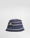 Dolce & Gabbana Knit Honeycomb Bucket Hat In Blue