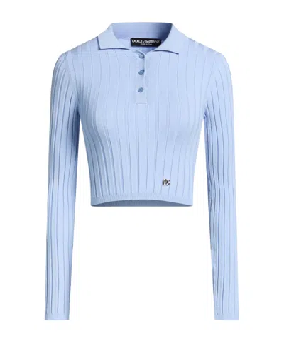 Dolce & Gabbana Knit Long Sleeve Top In Blue