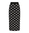 Dolce & Gabbana Chic Black Mambo Midi Skirt With White Pots