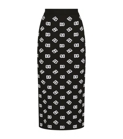 DOLCE & GABBANA KNIT MONOGRAM SKIRT