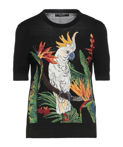 Dolce & Gabbana Knit Short Sleeve T-shirt In Black