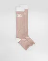 Dolce & Gabbana Knit Socks With Dg Logo In Pink