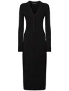 Dolce & Gabbana Long Stretch Viscose Knit Cardigan With Dg Logo In Black