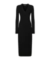 Dolce & Gabbana Long Stretch Viscose Knit Cardigan With Dg Logo In Black